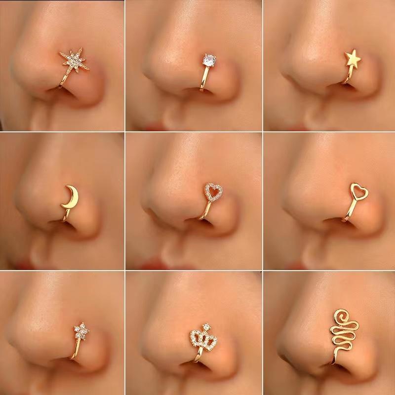 Women Fake Piercing Nose Ring Hoop Septum Non Piercing Delicate Nose Clip HipHoop Steel Magnet Fashion Punk Body
