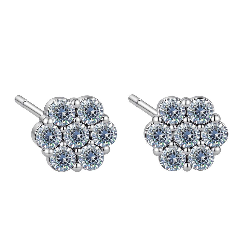 Round Hip-hop Stud Earrings Inlaid Zircon Light Luxury Personalized Earrings European and American Style Jewelry
