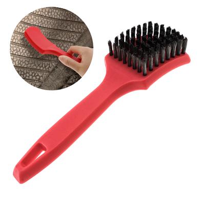 Multifunctional Heavy Tire Wire Brush for Tire Grinding / Furniture Repair / Industrial Equipment, Red Handle Wire Brush