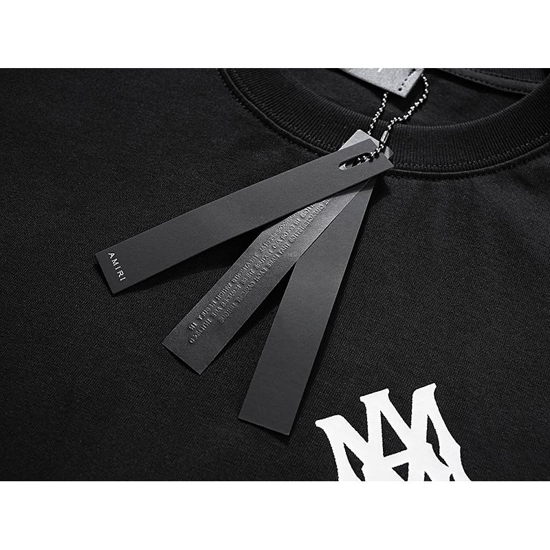 2065 Amiri 2025 Summer New Men's and Women's Loose High Quality Cotton Plus Size T-shirt Couple T-Shirt Logo Printing