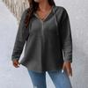 Women's Plus Size Fashion Casual Solid Color Hooded Sweatshirt With Long Sleeves And Drawstring Pullover Top
