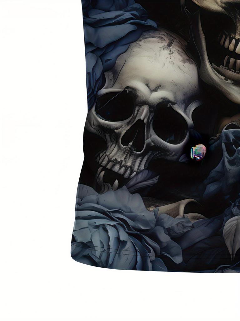 Halloween Men's Short Sleeve Polo Shirt with Flat Digital Print Pattern - No Texture