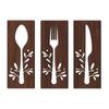 3pcs Spoon Kitchen Tools Wall Plaques Fork Wall Sticker Hangings Creative Wall Art  Restaurant Decor