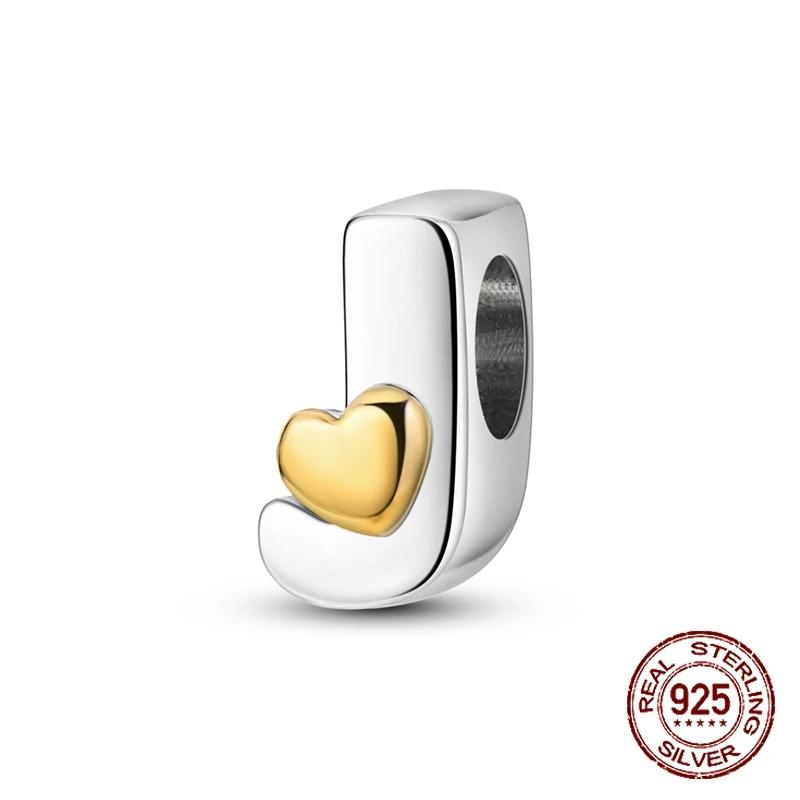 Copper Yellow Love 26 Letters Diy Love Charms Beads Fit 4Mm Hole Diameter Bracelets Fine Birthday Jewelry Gift