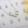 Iridescent Opal Butterfly Pendant Necklace with Silver Sweater Chain
