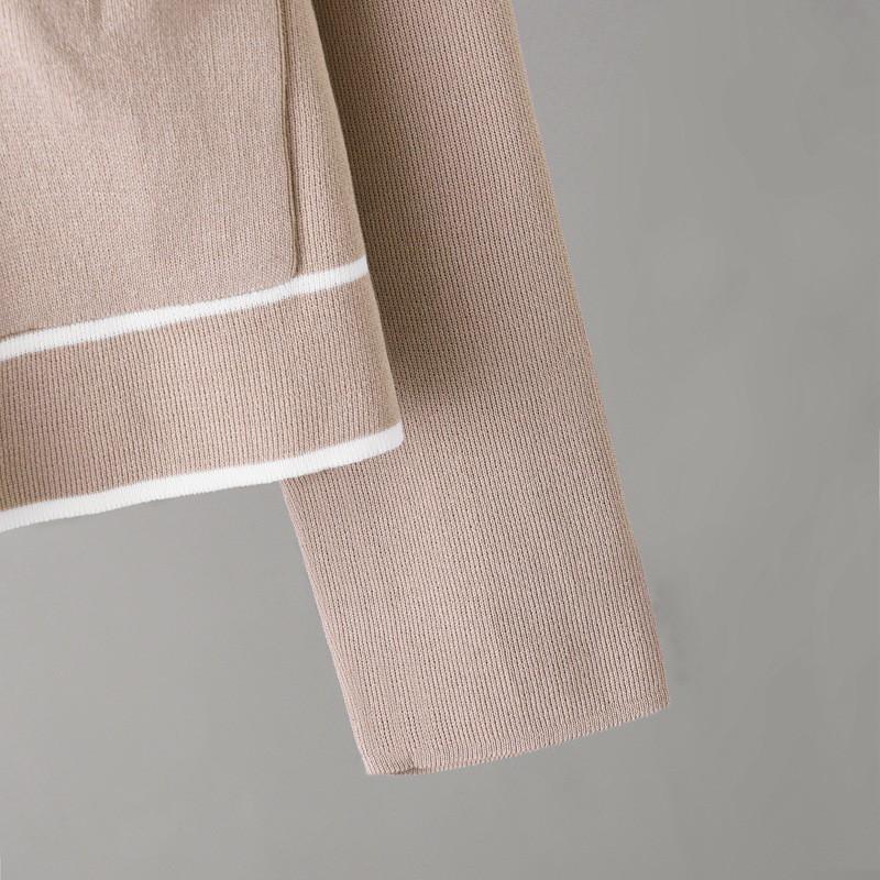 Womens Knit Sweater Skirt Set In Korean Style Cotton Blend Long Sleeve Top With Split Hem Midi Fall Winter