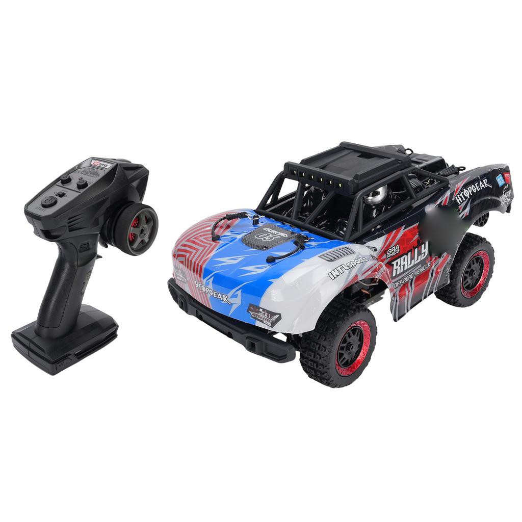 1:18 High Speed RC Car, 2.4GHz 4WD Remote Control Short Course Truck with LED Lights, Off Road Racing Buggy for Adults