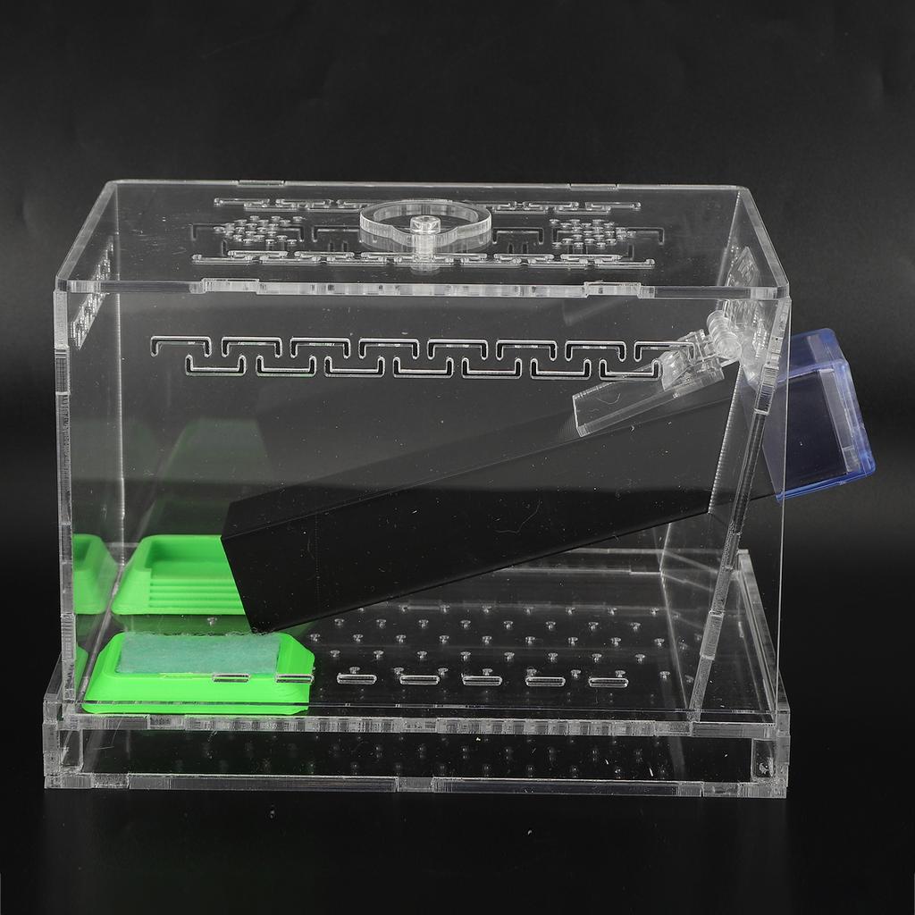 Acrylic Feeding Cricket Pen with Tubes Insect Cockroach Care Kit Reptile Box