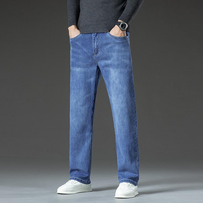 Straight-leg Men's Jeans, Loose Autumn Youth Casual Long Style Trendy Korean Autumn And Winter Trousers For Men