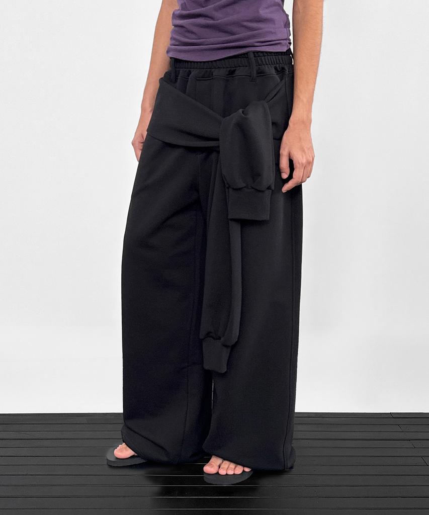 Saendeulig Tied Sweat Pants_Black