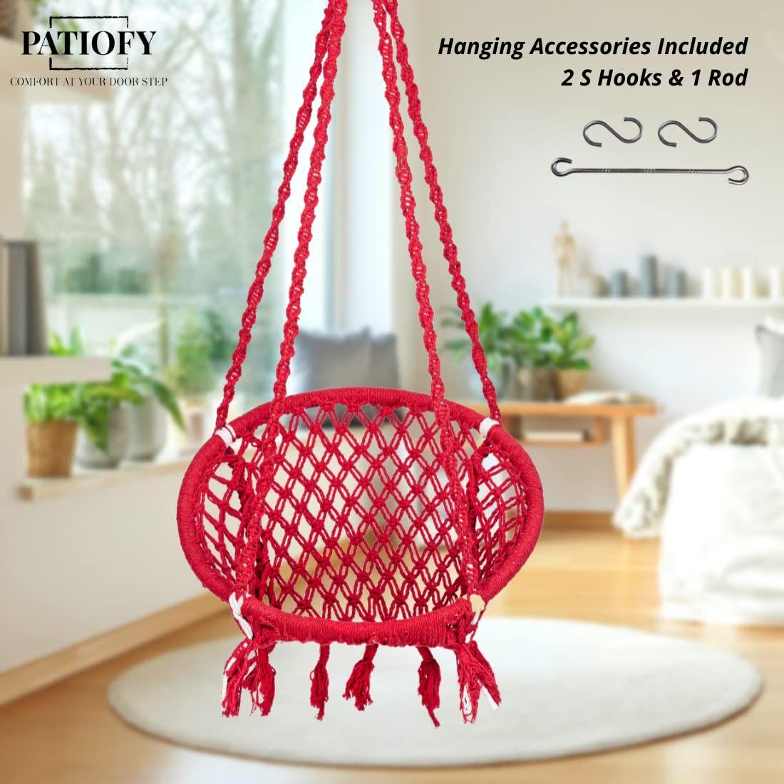 Одноместное круглое хлопковое домашнее кресло-качалка — фото 3