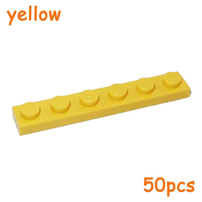 Non-Toxic 50Pcs 3666 Size 1X6 Dot Plate Moc Assemble Particles Diy Building Blocks 1*6 Figures Bricks Educational Creative Toy For Kid