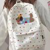 Korean Version Of Large Capacity Backpack Color Polka Dot Student Backpack Casual Trend Computer Bag