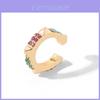 Elegant Alloy Geometric Ear Cuffs With Colorful Rhinestones For Trendy Women