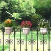 3pcs Adjustable Flower Pot Racks Fits 3 To 5.5 Inch Metal Pole Balcony Fence Flower Pot Hangers For Porch Patio Courtyards