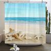 3d Beach Scenery Shower Curtains Sea Ocean Mediterranean Bathroom Curtain Waterproof Cloth Decoration 180*240cm Bath Curtain