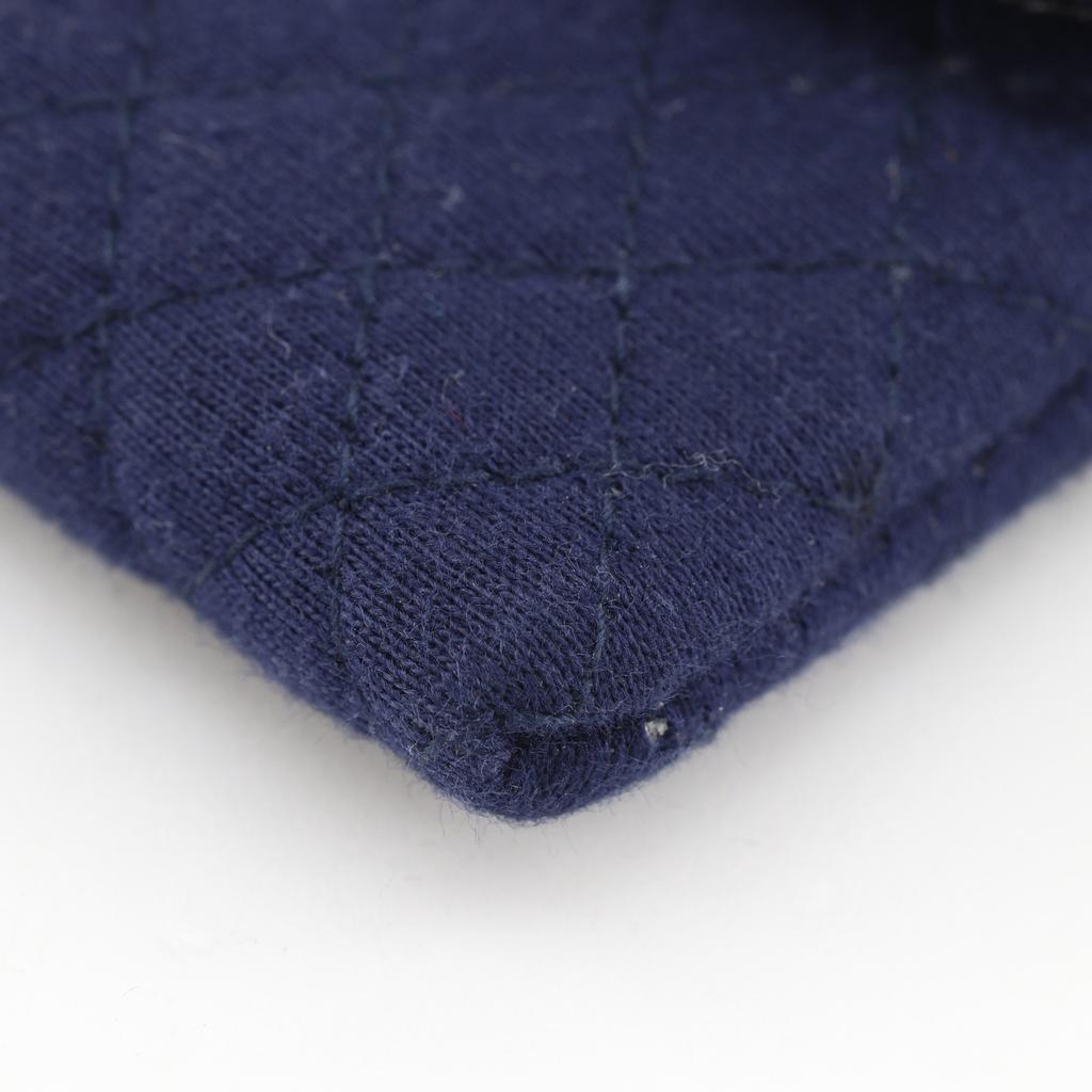Chanel Chain Pouch Pouch Micro Matelasse Navy Blue Cotton Women Used