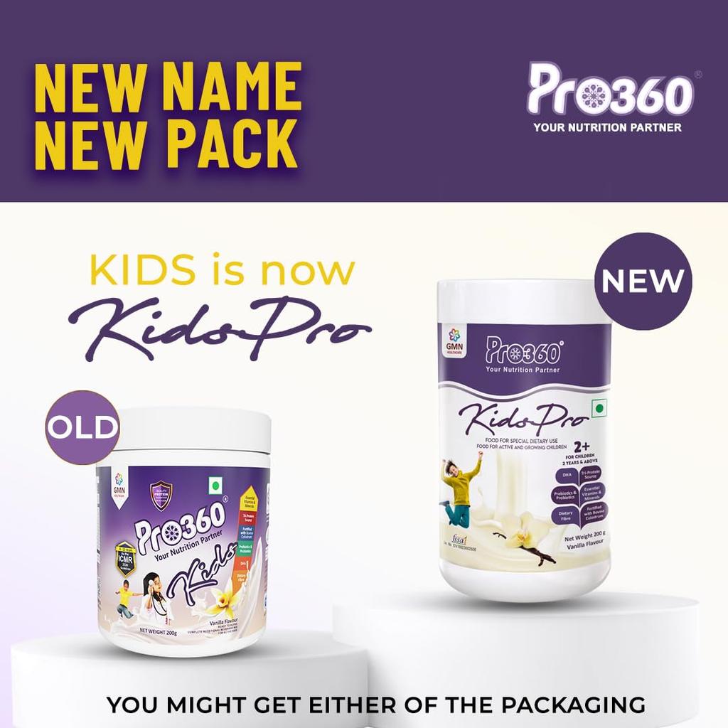 Pro360 Kidspro Proteine in Polvere Integratore per la Nutrizione e la Salute dei Bambini in Crescita, Migliora l'Immunità, la Crescita e la Forza Attiva – (200g) -Va