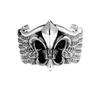 Hip-hop Exaggerated and Domineering Retro Wide Version Military Flower Cross Ring Trendy Men's and Women's Ring