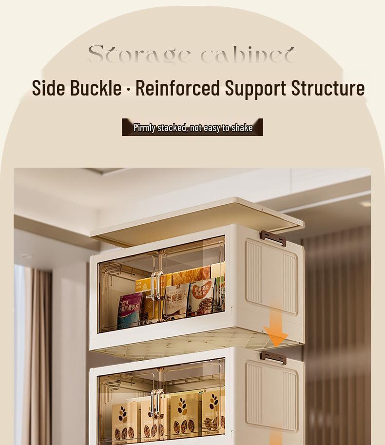 Foldable Multi-Layer Storage Cabinet for Bedroom and Living Room