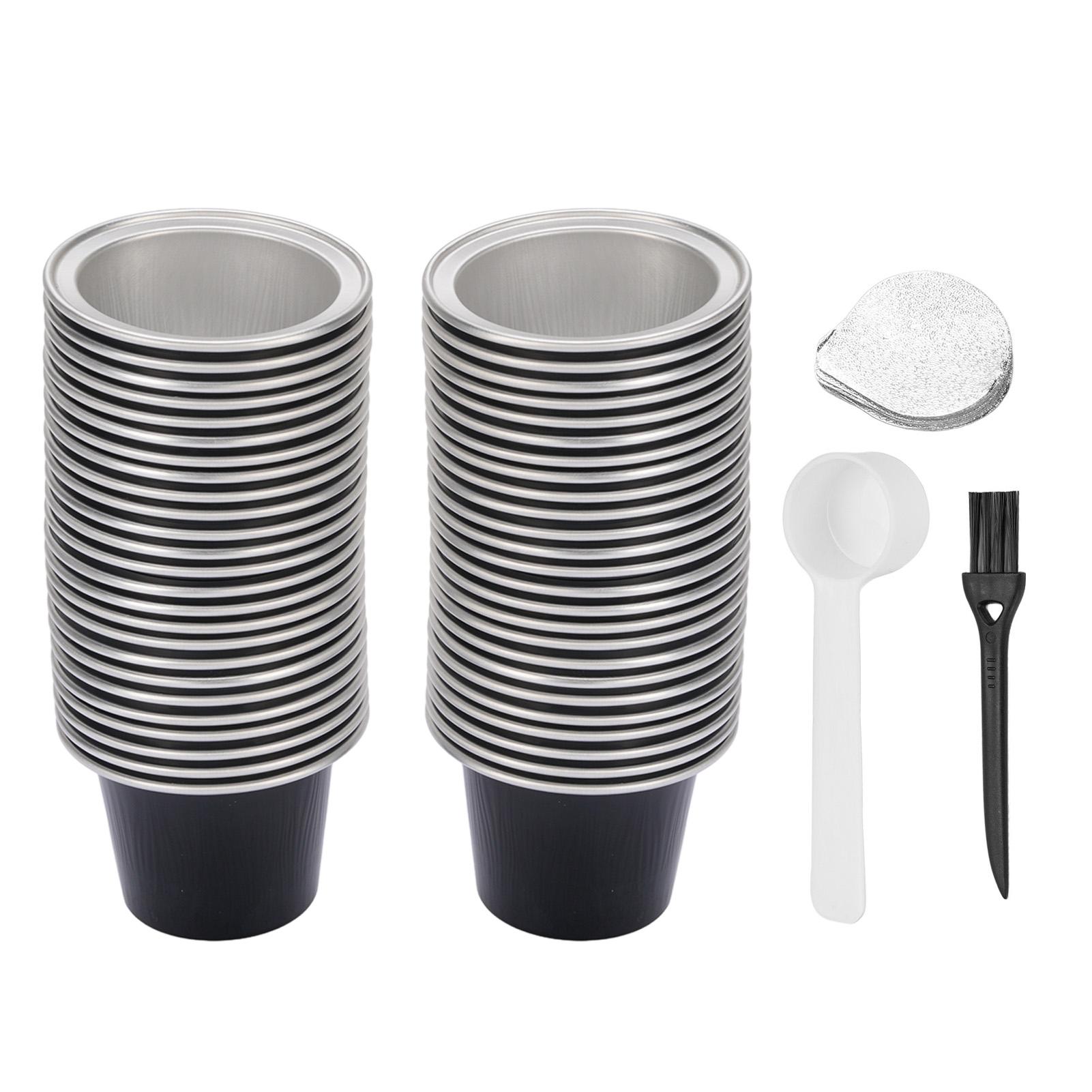 

50 шт. крышек из алюминиевой фольги с 50 шт. 15 мл кофейных капсул, кофейные подушечки, герметичные крышки, наклейки с ложкой L(for 6.5-9kg) чёрный