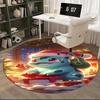 1pc Christmas Santa Cap Bulbasaur Anime Design Round Carpet - Office Chair Mat, Non-Slip Rug for Home Decor, Living Room