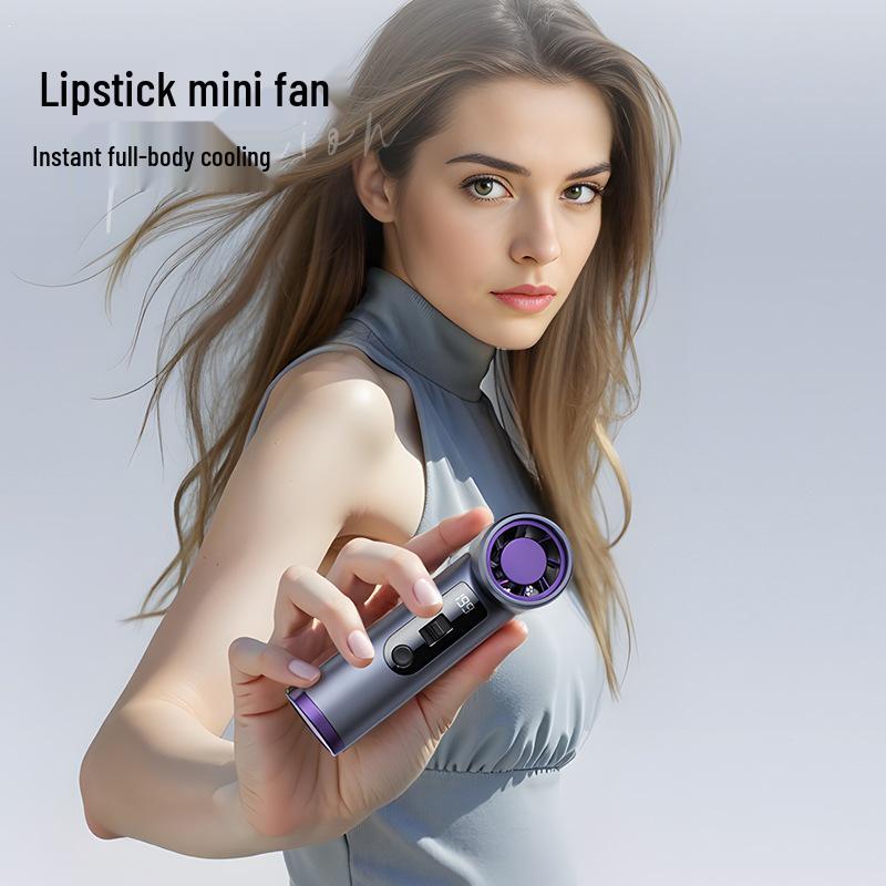 Portable USB Charging Mini Neck-Hanging Handheld Turbo Fan with Digital Display
