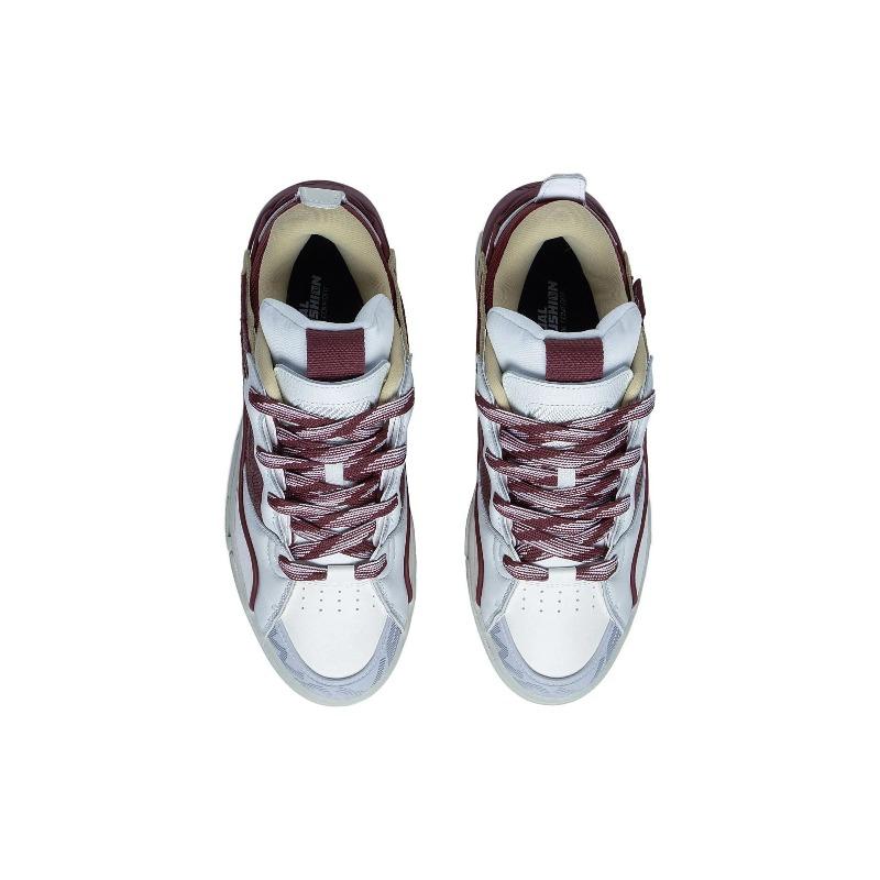 Li-Ning Weiwu Golden Men's Low Top Skate Shoes White Red AECS073-6
