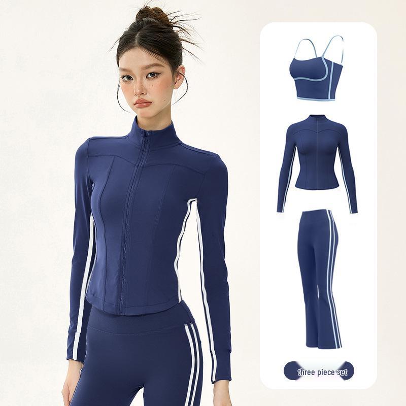 Women’s Autumn/Winter Yoga Suit: Slimming Stand Collar Zipper Jacket with Long Sleeves for Running, Training, and Fitness