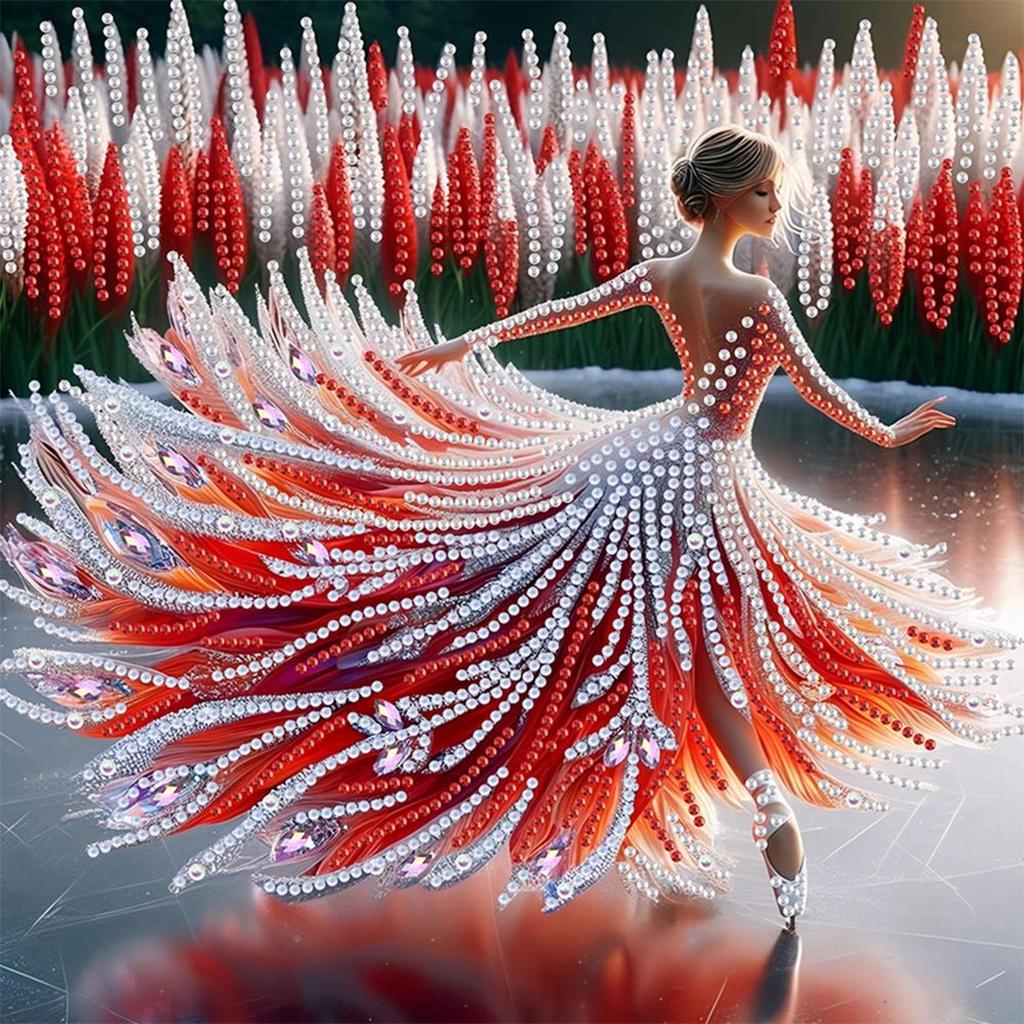 5D-Diamant-Malerei-Set zum Selbermachen, teilweiser Spezialbohrer, Mädchen-Dekoration, 30 x 30 cm