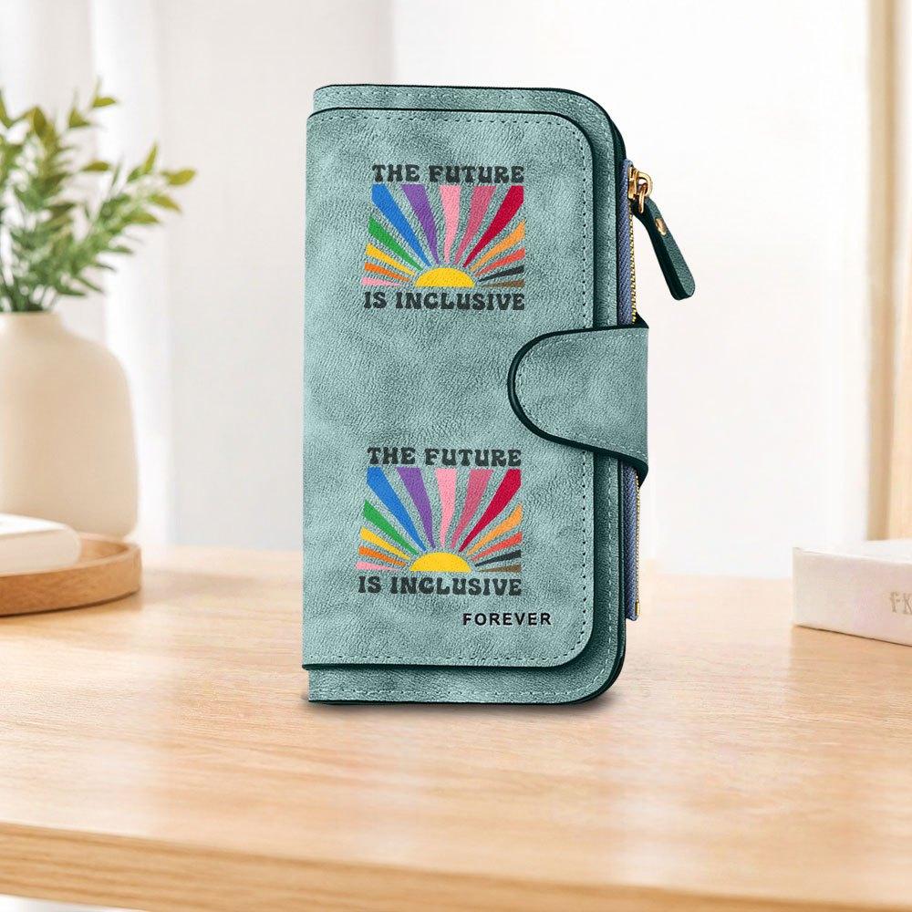 Rainbow Sun Long Zipper Wallet, Large Capacity Card Holder, Unisex Clutch Bag, Fashionable Zipper Coin Purse, Suitable for Daily Use, A Great Gift