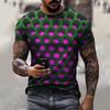 Herren Harajuku Hip Hop T-Shirt 3D Optische Täuschung Verlauf Street Trend Kurzarm Mode Vielseitiges Oberteil