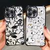 Cute S-Snoopys Dog Line Phone Case for iPhone 17 Air 16 15 14 Plus 13 12 11 Pro Max X Xs XR 8 E Anti-drop Transparent Soft Cover