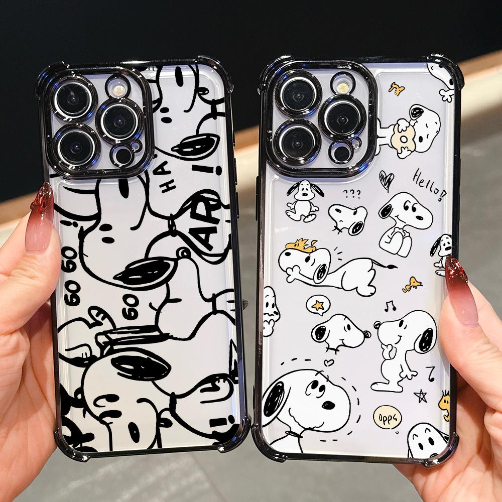 Cute S-Snoopys Dog Line Phone Case for Samsung Galaxy A57 A56 A55 A54 A53 A52 A37 A36 A16 A06 4G 5G Anti-drop Transparent Cover