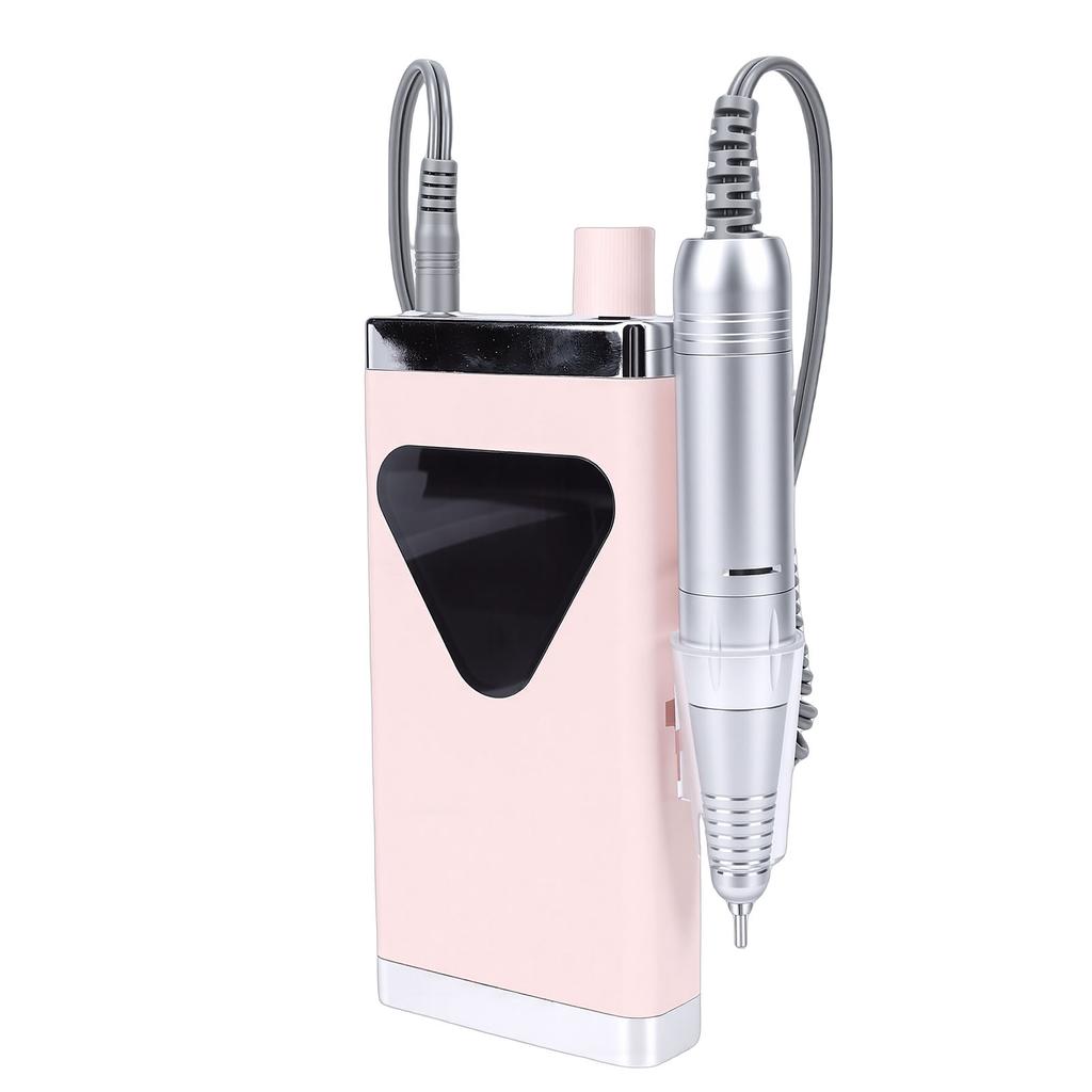 Electric Nail Drill 45000RPM Rechargeable Cordless Nail File Machine with LED Display for Acrylic Gel Pink