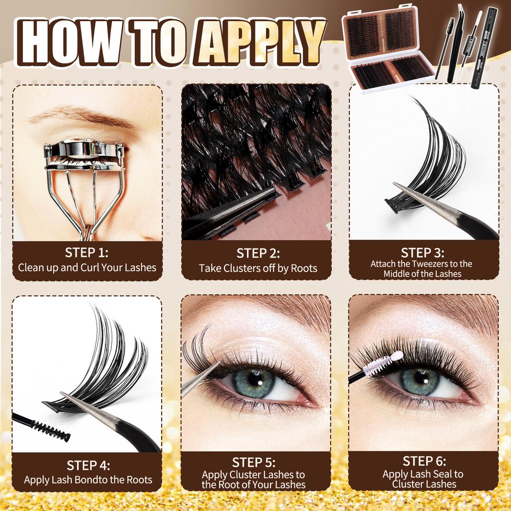 640 Tufts Diy Multi-Haired Eyelashes Book South East Asia Natural Thick D Song Segmented False Eyelash Set