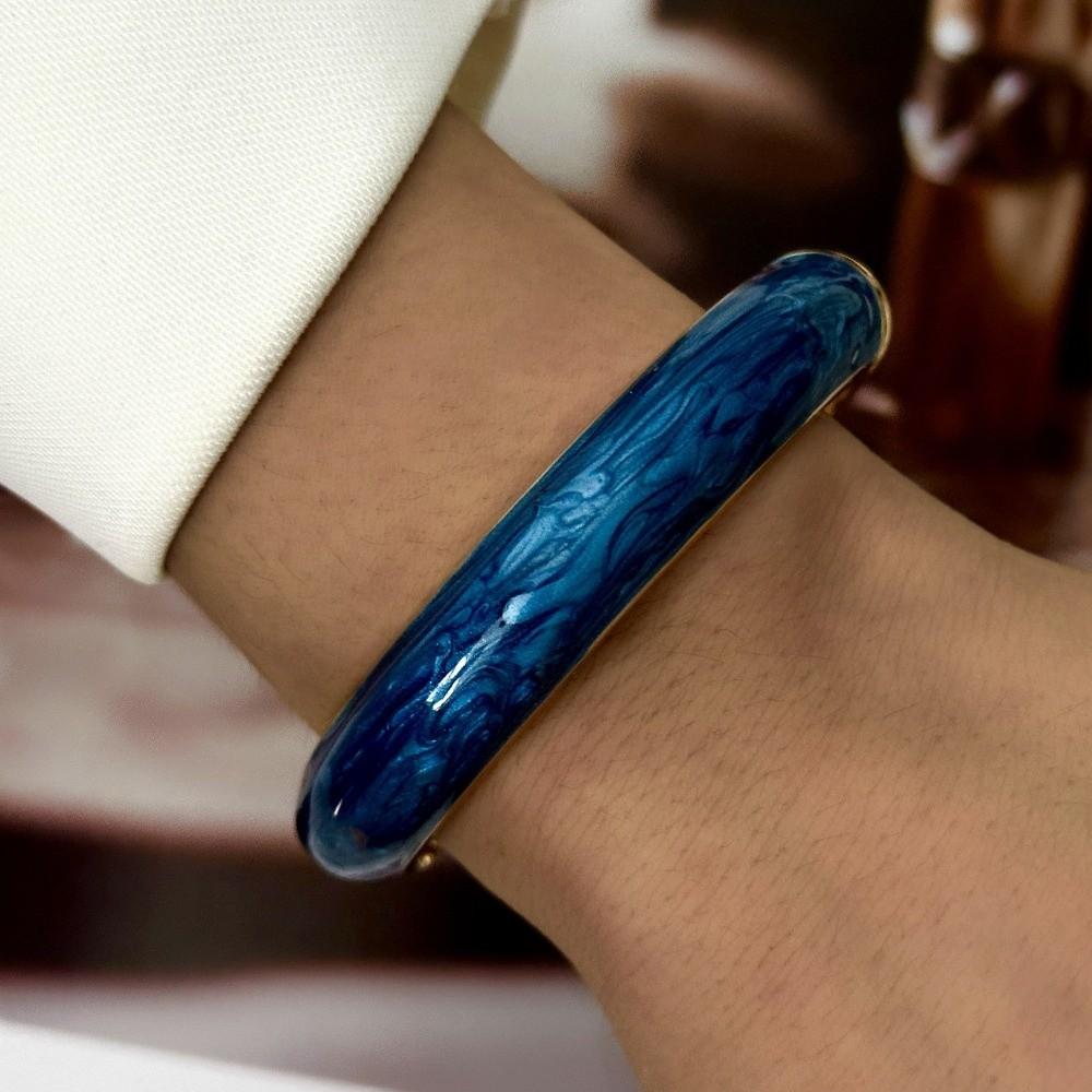 Tropfendes Öl Emaille Armreif Blume Breiter Armreif Retro Geometrisch Cloisonné Armreif Damen