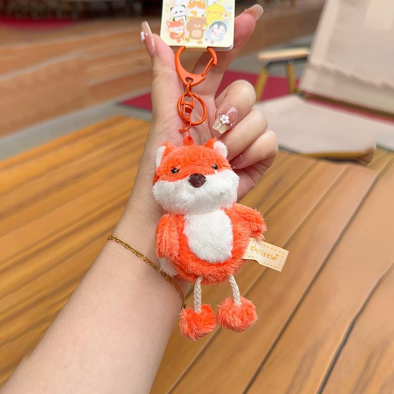Penguins Rabbits Ducks Bears Cats Animal Pulling The Feet Plush Keychain Gift