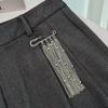 Simple Bead Chain Tassel Brooches for Women Vintage Silver Star Chain Pants Pin Clothing Decorate Pin Accessories