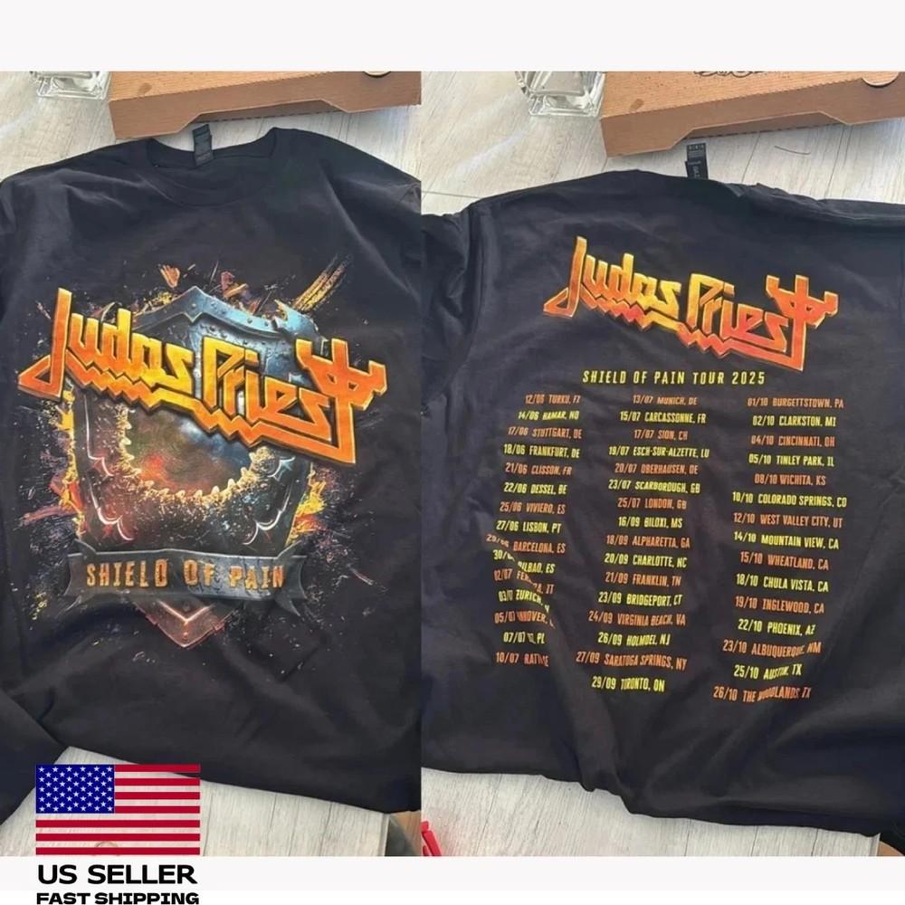 Hot Sale Judas Priest Shield of Pain Tour 2025 Merch T-shirt All Size