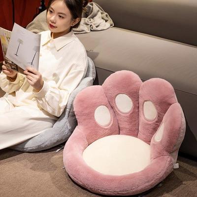 Bear Paw Cat Seat Cushion with Backrest & Waist Pillow - Plush Office Chair Sofa