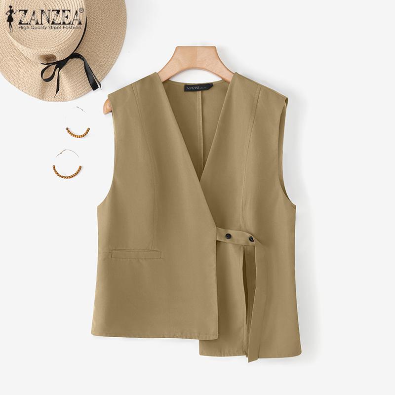 ZANZEA Women Casual V-Neck Summer Sleeveless Vest Tops