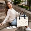 Floral Print Tote Bag Stylish Casual Shoulder Bag Large Capacity Daily Use Bag for Ladies