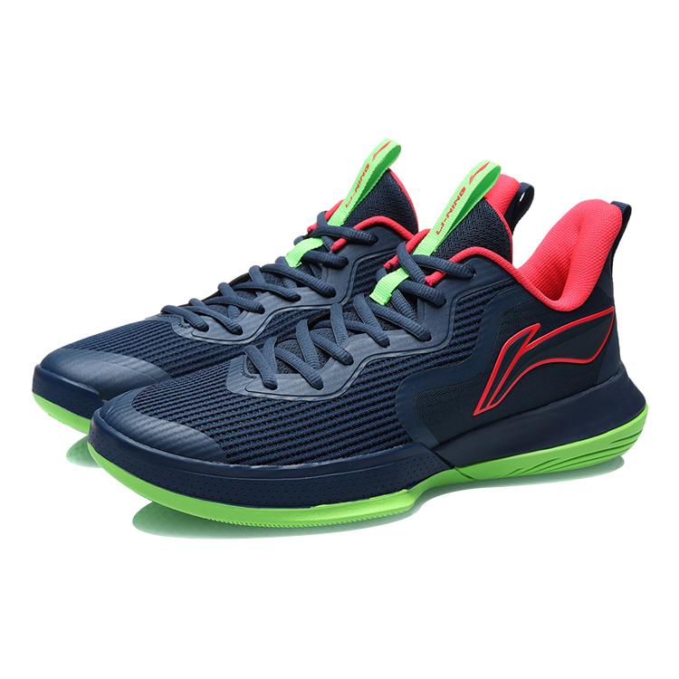 Li Ning Flash Basketball Shoes Men's Low Top Blue/Red/Green ABCR007-2