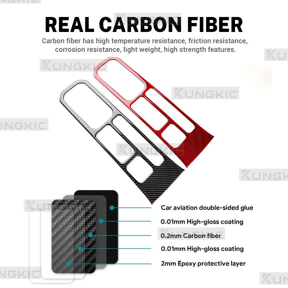 Real Soft Carbon Fiber LHD RHD Car Gear Shift Handbrake Trim Sticker For Suzuki Jimny JB74 JC74W 3/5Doors 2023 2024 2025 2026
