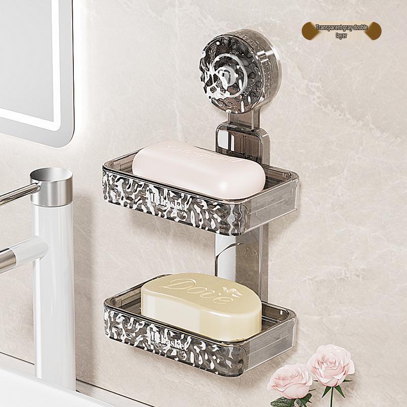 High-End Wall-Mounted Soap Dish with Strong Suction and Drainage