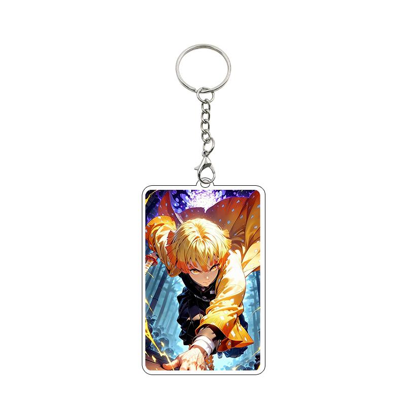 Fashion Anime Acrylic Keychain Accessories Tomioka Giyuu Kanroji Mitsuri Nezuko Cartoon Car Charm Pendant Gifts Toys Wholesale