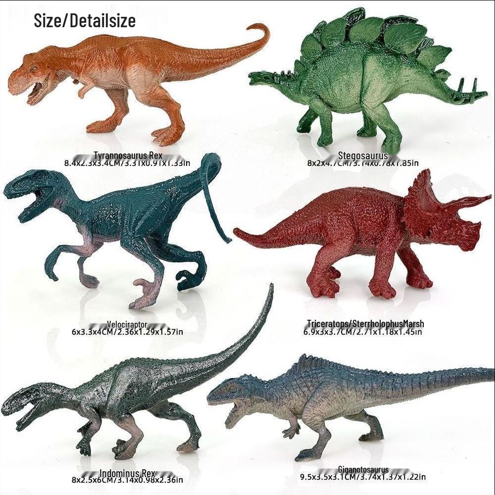 "1-9 inch Plastic Animal & Dinosaur Model Toy Set"