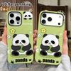 Phone Case: 2D Flat Design Suitable for iPhone 18 17 16 15 14 13 Pro Film Protective Case, Couple Style, Matcha Green Panda, Christmas and Halloween G