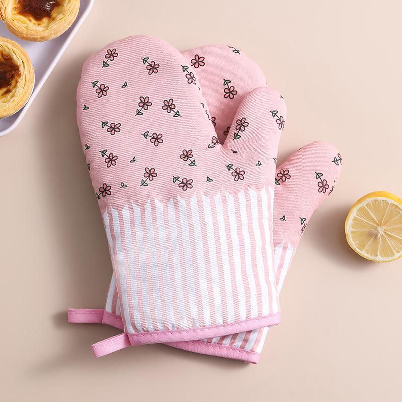 Thick Cotton Heat-Resistant Kitchen Oven Gloves